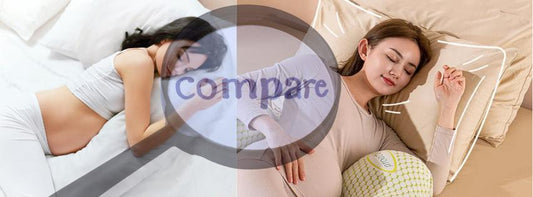 Different pregnancy products placed side by side for comparison, with clear labels or descriptions.