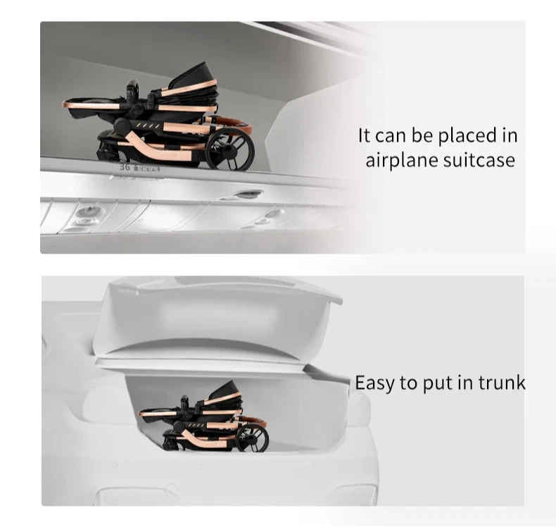 3-in-1 Travel System – Lightweight Stroller from Newborn to Toddler – Cabin storage