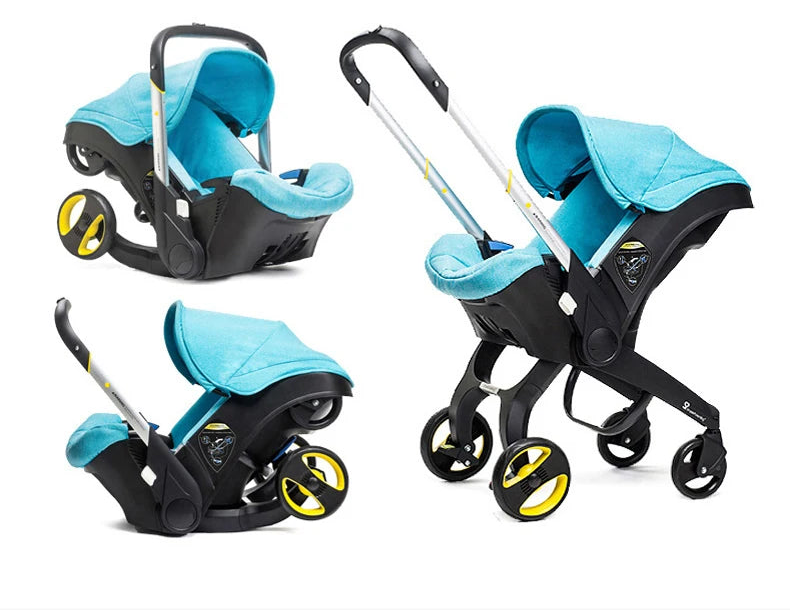 4 in 1 baby stroller - blue, diagram