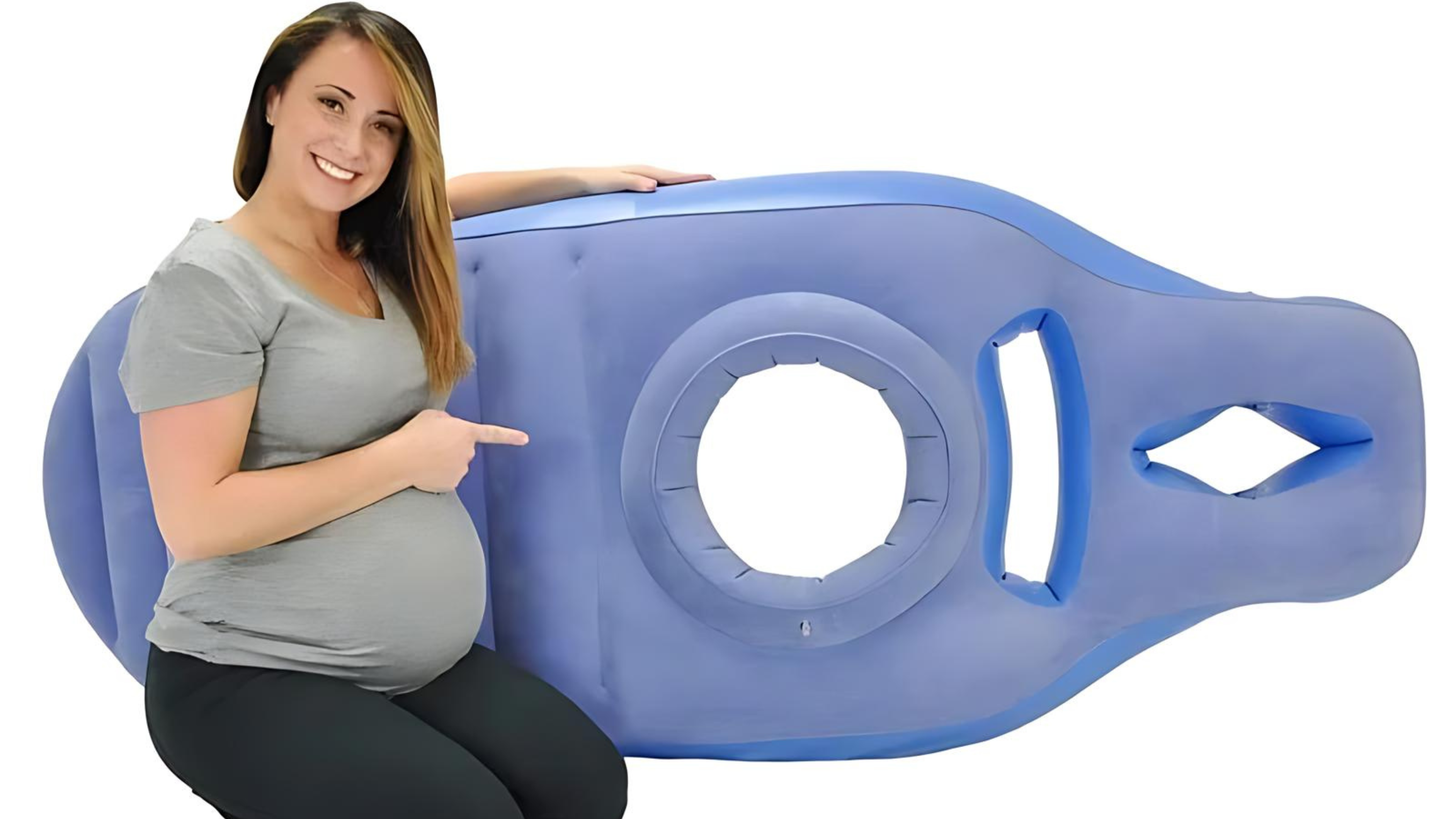 Blue Inflatable Pregnancy Pillow 1
