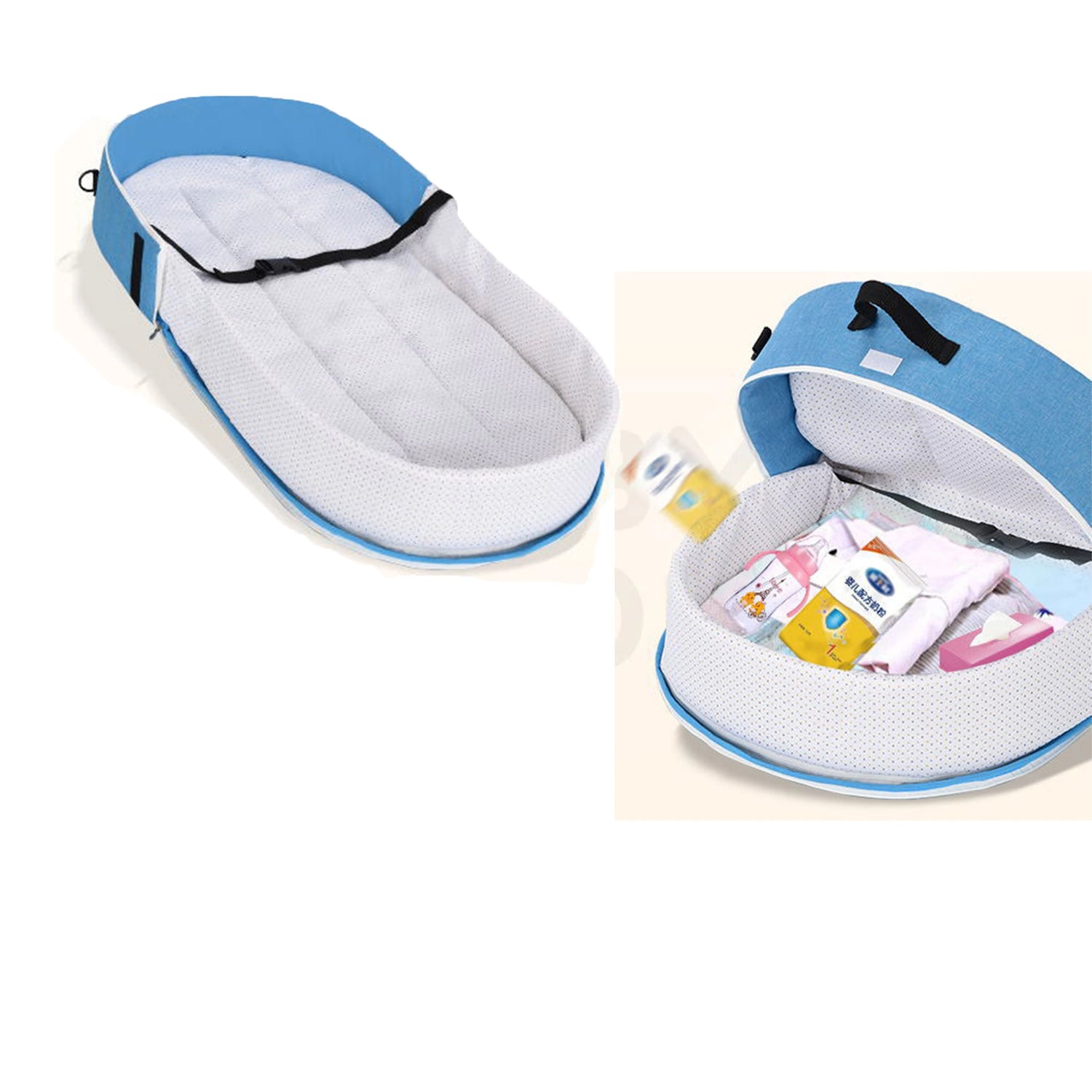 Folding Anti-Stress Travel Crib – zipper undine