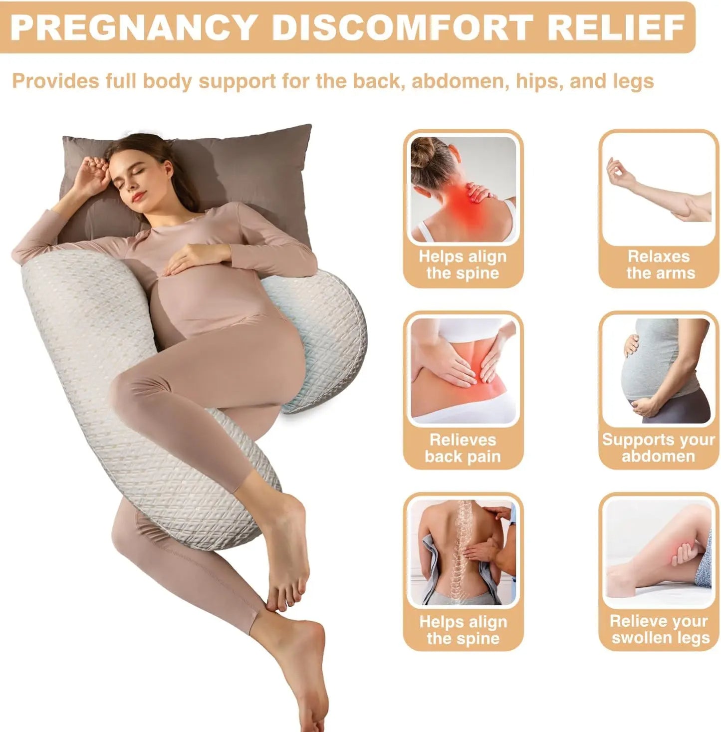 Full-Body Maternity pillow - Pregnancy Discomfort Relief