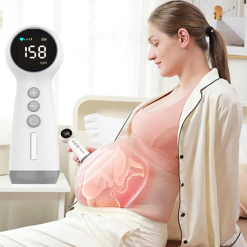 Mamas Bump _ 3.0M Hz Digital Fetal Doppler _ Advanced Baby Heart beat Monitor - Ivory colour being used