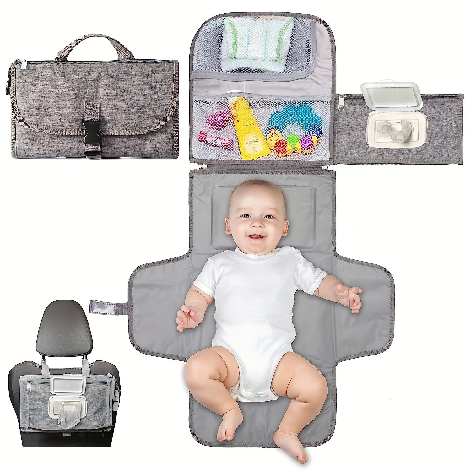 Portable Diaper Changing Mat - baby laying on the mat