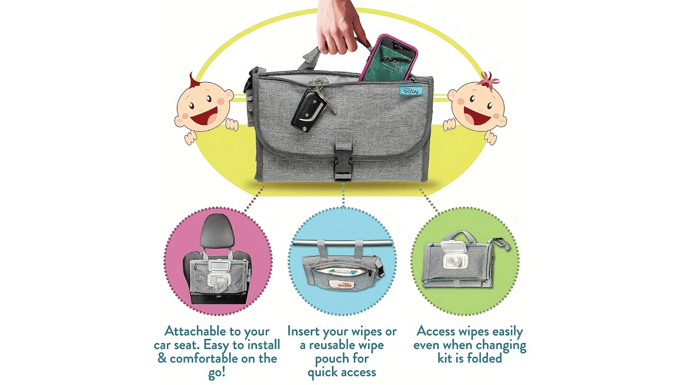 Portable Diaper Changing Pad - diagram