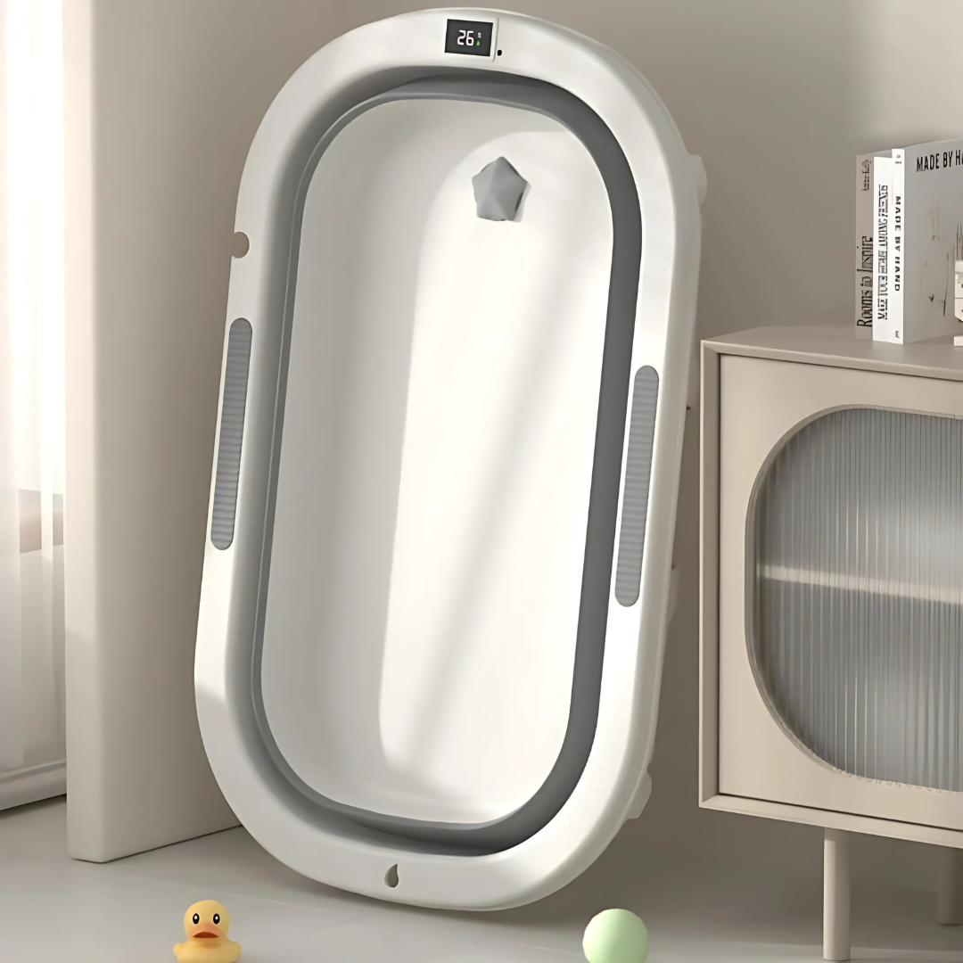 Modern pet playpen with digital display in a room setting