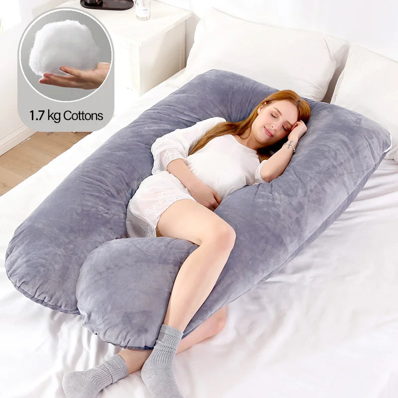 U-Shape Pregnancy Pillow - Light Grey
