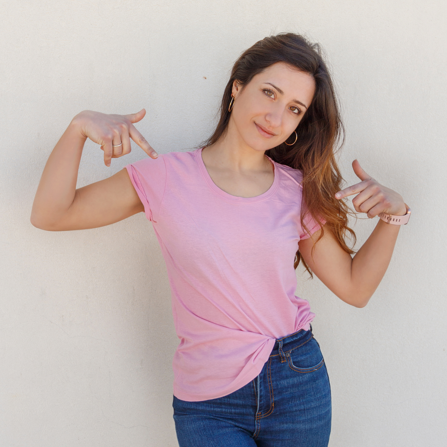 bra being worn under a casual outfit emphasizing its invisibility and comfort