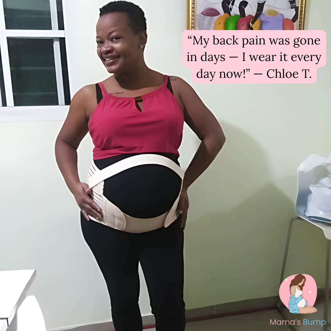Pregnant woman with a belly band