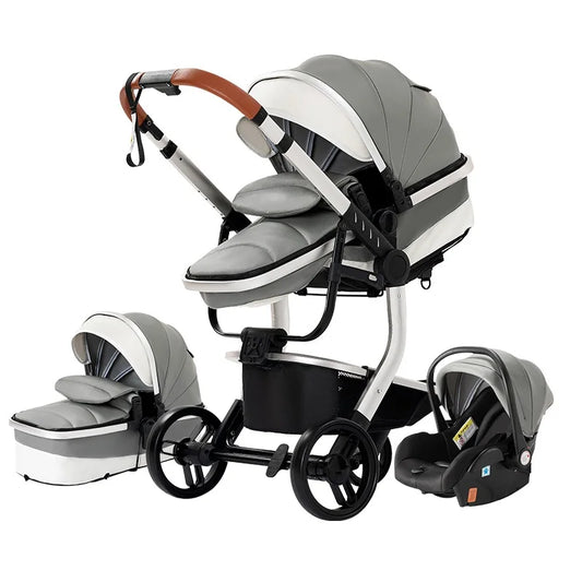 3-in-1 Travel System – Lightweight Stroller from Newborn to Toddler – Grey