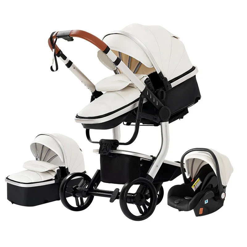 3-in-1 Travel System – Lightweight Stroller from Newborn to Toddler – White