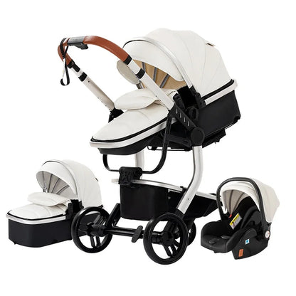3-in-1 Travel System – Lightweight Stroller from Newborn to Toddler – White