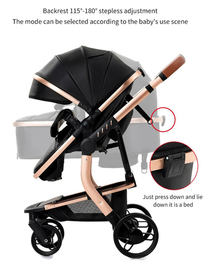 3-in-1 Travel System – Lightweight Stroller from Newborn to Toddler – adjustable buttons