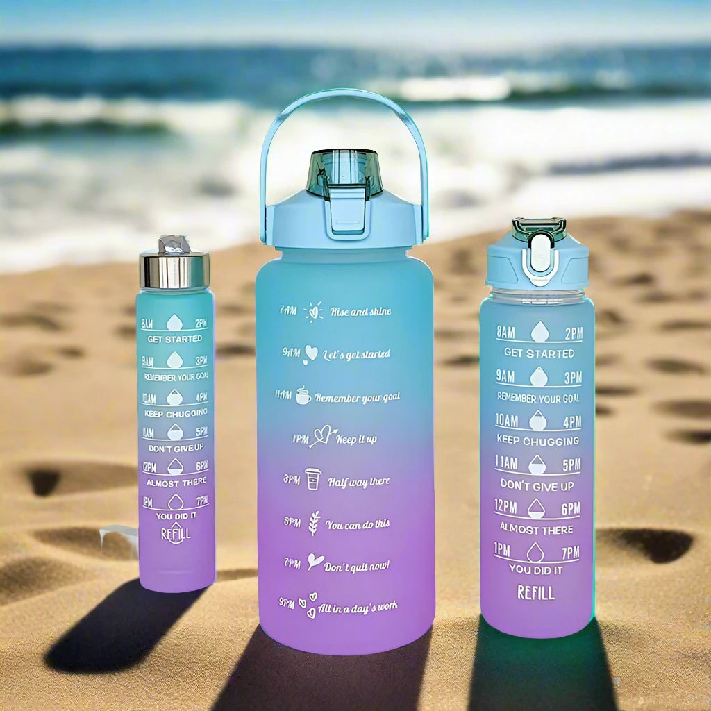 3Pcs Gradient Bottle Set - Beach Background