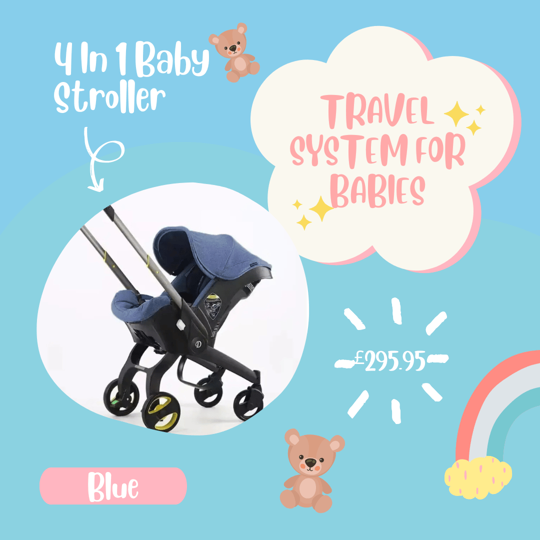 4 in 1 Baby Stroller - Blue