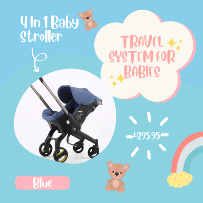 4 in 1 Baby Stroller - Blue