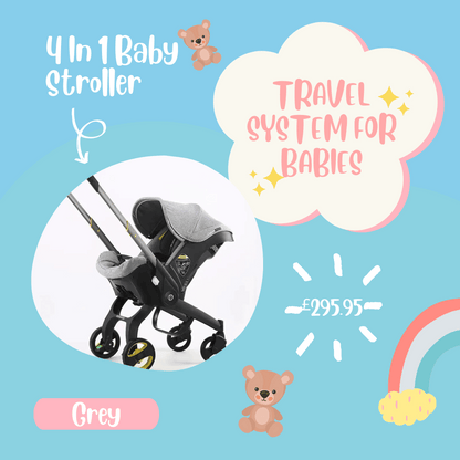 4 in 1 Baby Stroller - Gray
