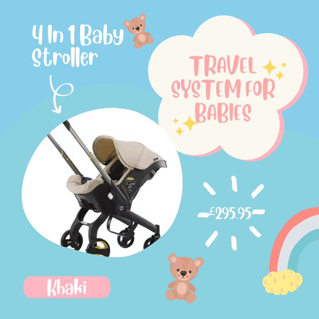 4 in 1 Baby Stroller - Khaki