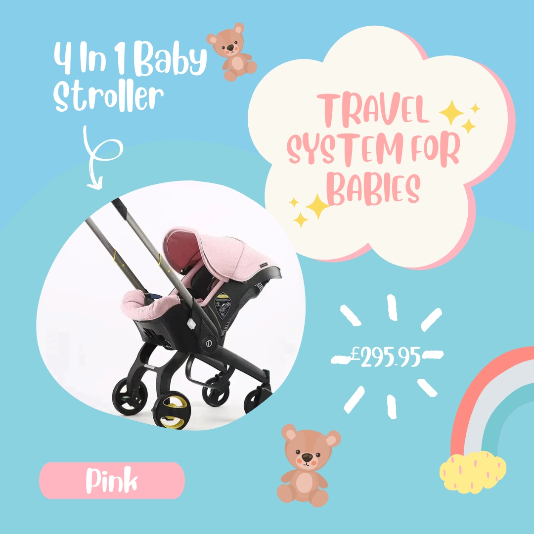 4 in 1 Baby Stroller - Pink