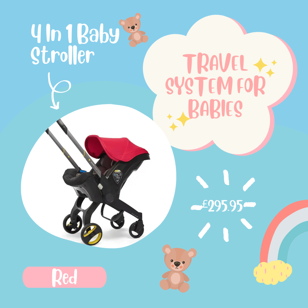4 in 1 Baby Stroller - Red