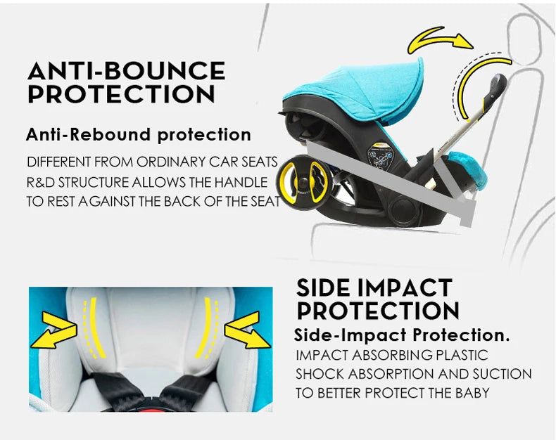 4 in 1 baby stroller - anti-bounce