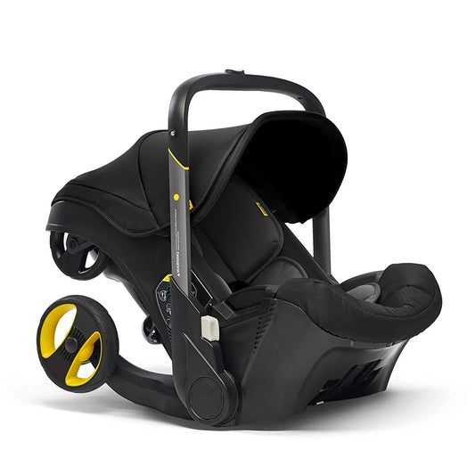 4 in 1 baby stroller - black with yellow wheels