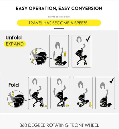 4 in 1 baby stroller - easy operation