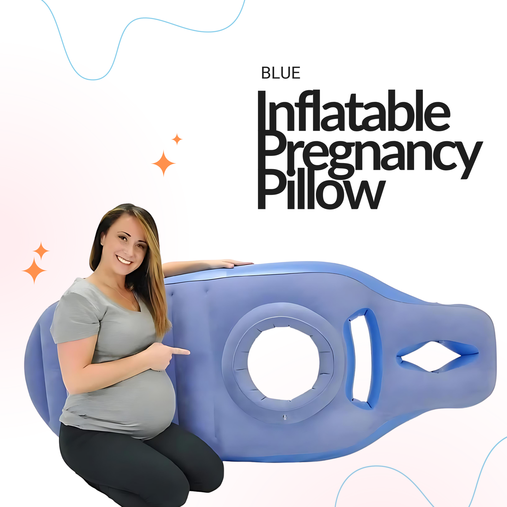 Blue Inflatable Pregnancy Pillow