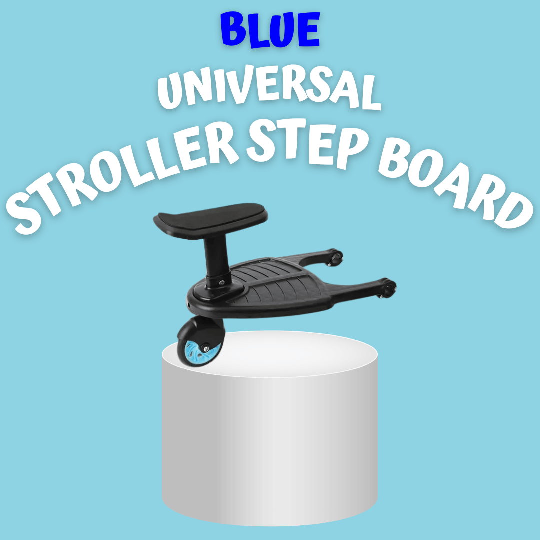 Blue Universal Stroller Step Board Adapter with Seat