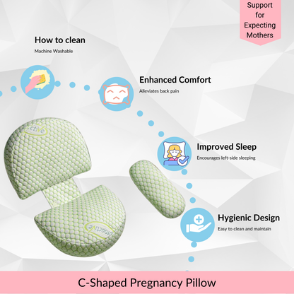 C-Shaped Pregnancy Pillow - Green