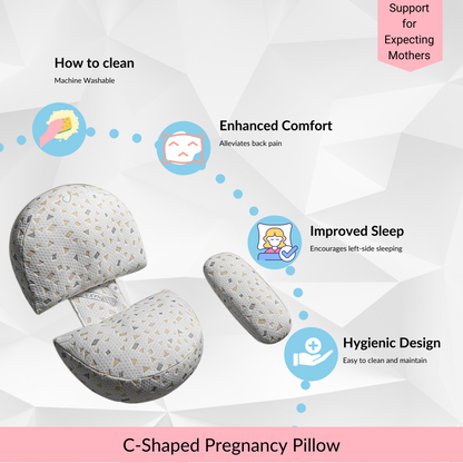 C-Shaped Pregnancy Pillow - Platinum