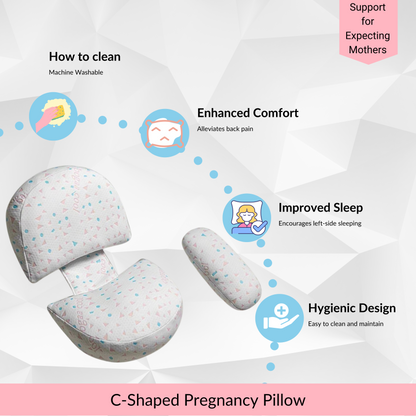 C-Shaped Pregnancy Pillow - White