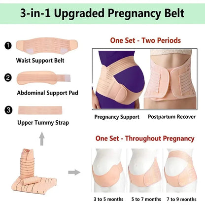 ComfortPlus Maternity Support Belt - 3 in 1 Upgraded Pregnancy Support Belt