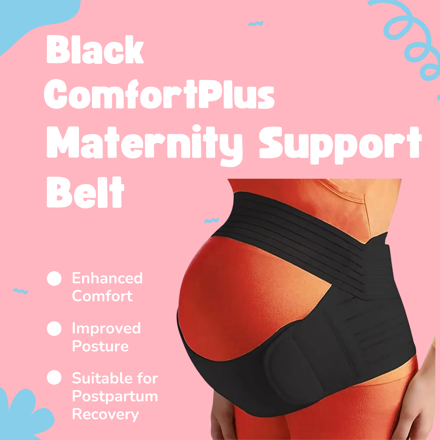 ComfortPlus Maternity Support Belt - Black
