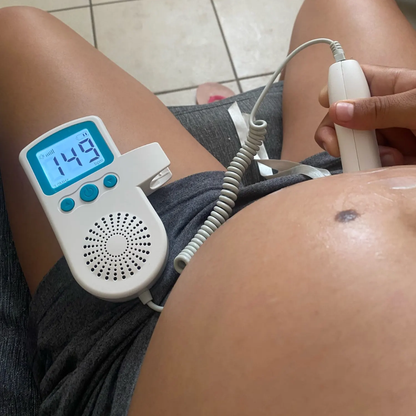 Customer using the fetal doppler