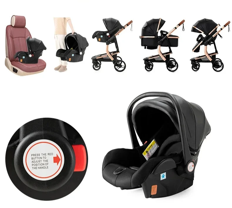 Diagram of how to assemble the 3 in 1 baby stroller
