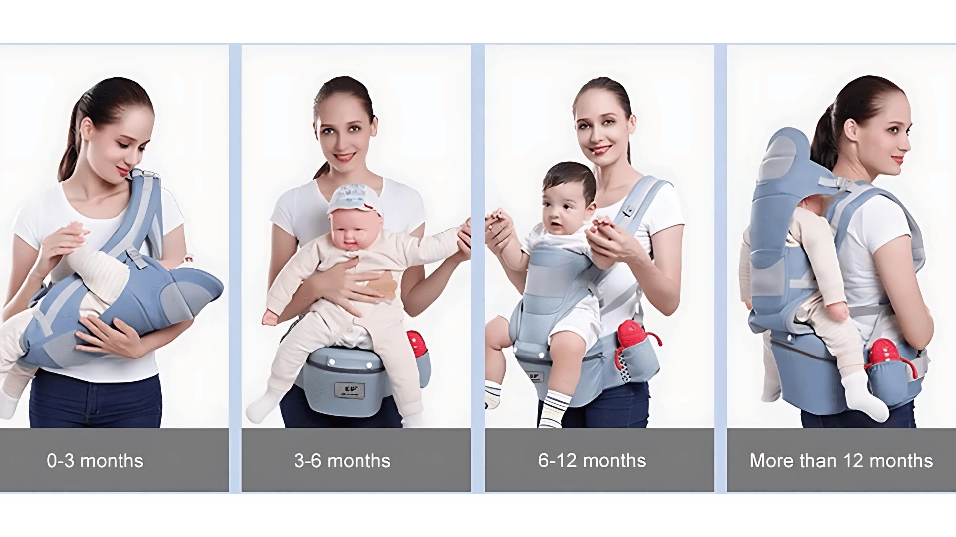 Ergonomic Baby Carrier with Waist Stool - 0-12 Months