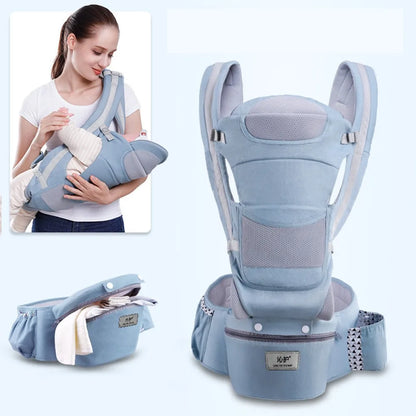 Ergonomic Baby Carrier with Waist Stool  Grey