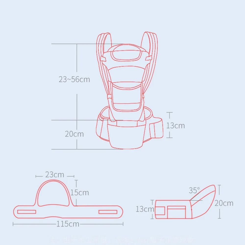 Ergonomic Baby Carrier with Waist Stool - Specifications