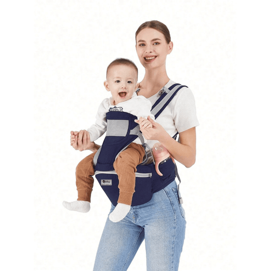 Ergonomic Baby Carrier with Waist Stool - front view