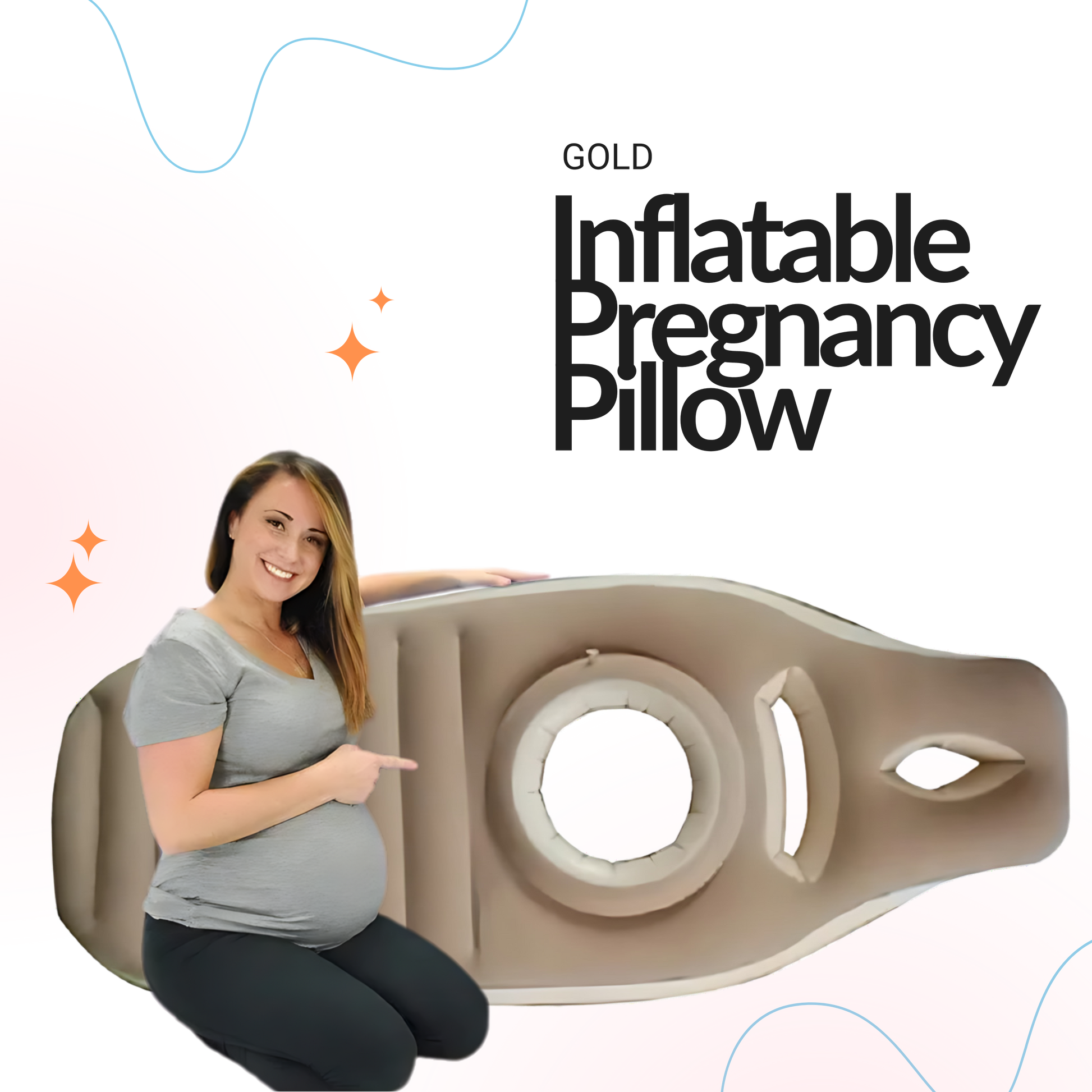 Gold Inflatable Pregnancy Pillow