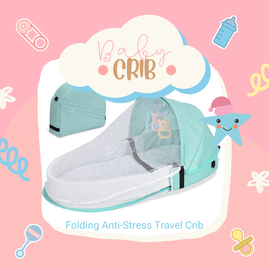Green Folding Anti - Stress Travel Crib