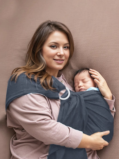 Hands Free Baby Wrap Carrier for Newborns to Toddlers - Brown Hair Mom