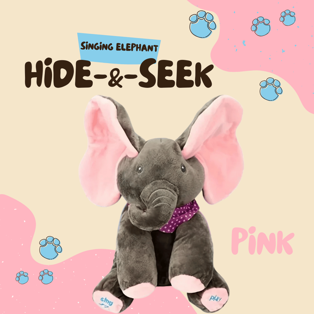 Hide-and-Seek Singing Elephant Plush Toys Pink