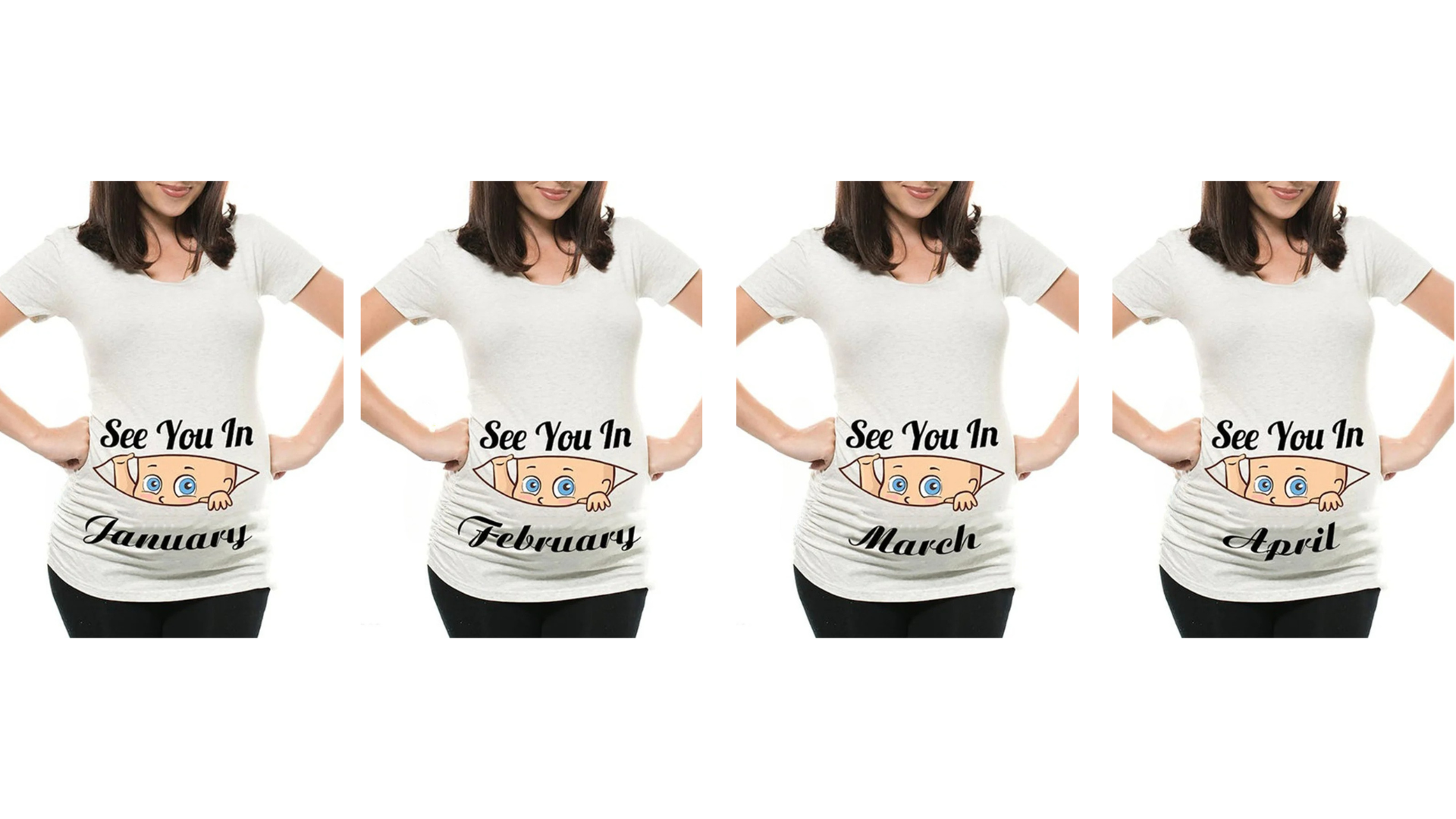 Mamas Bump _ Funny Pregnancy Announcement T-Shirt _ See You In Due  Date  - White Colour