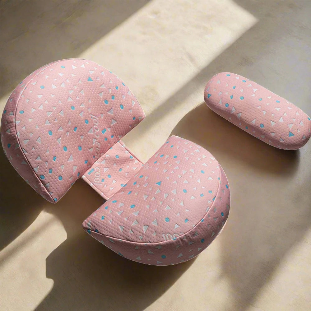 Pink U-shaped maternity pillow