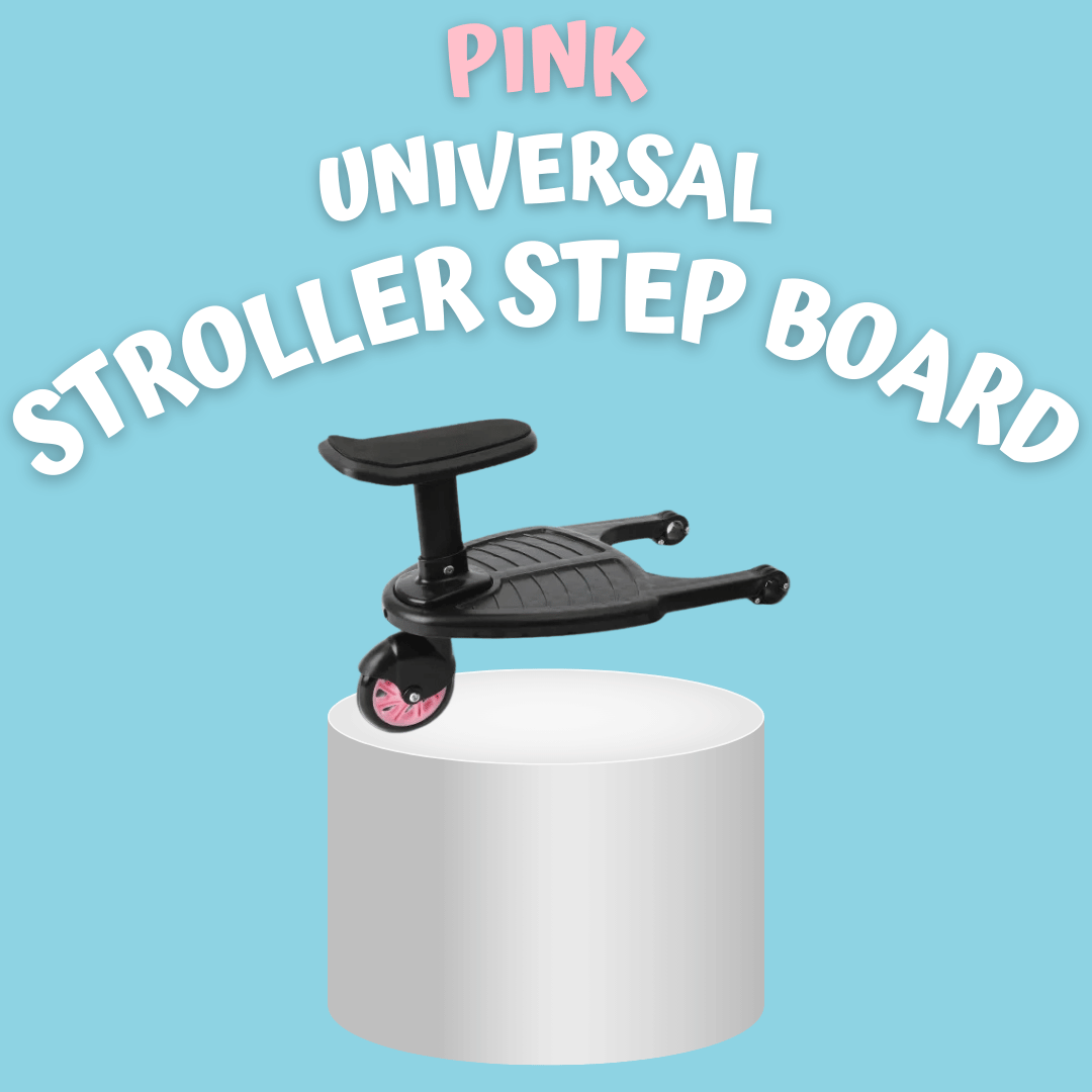 Pink Universal Stroller Step Board Adapter with Seat