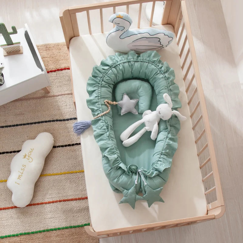 Portable Baby Nest – Soft Sleep Pod for Newborns & Travel – Mama’s Bump™ -  Green