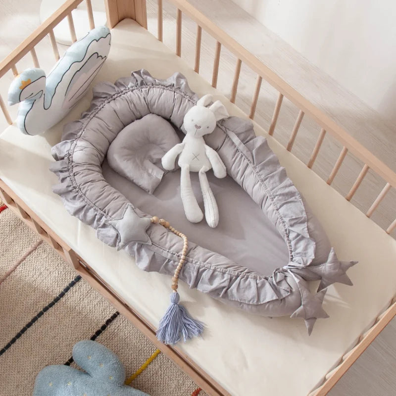 Portable Baby Nest – Soft Sleep Pod for Newborns & Travel – Mama’s Bump™ -  Stars atterns