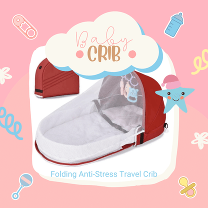 Red Folding Anti - Stress Travel Crib